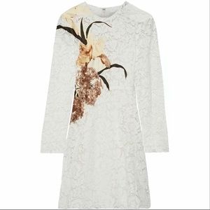 VALENTINO FLORAL APPLIQUÉD CORDED LACE DRESS